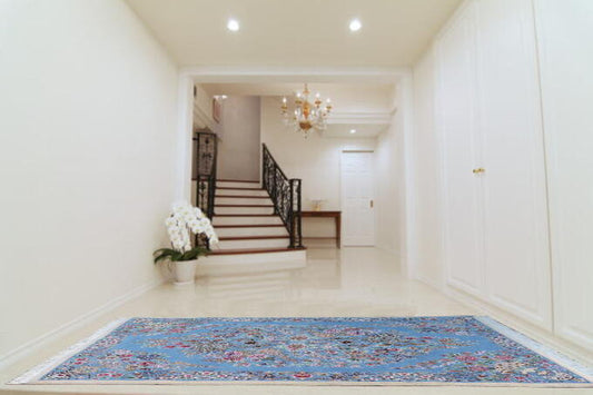 ペルシャ絨毯 カーペット ウール&シルク 高密度 手織り高級 花柄 ペルシャ絨毯の本場 イラン ナイン産 中型サイズ257cm×156cm【本物保証】