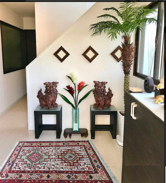 スマックキリム 手織り ペルシャキリム 高品質ウール イランシルジャン 産 敷物 玄関マットサイズ 104cmx74cm【本物保証/直輸入】