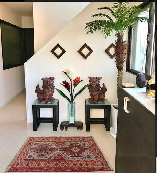 スマックキリム 手織り ペルシャキリム 高品質ウール イランシルジャン 産 敷物 玄関マットサイズ 104cmx73cm【本物保証/直輸入】