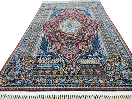 ペルシャ絨毯 カーペット ラグ 63万ノット 高密度 ソフトタッチ ウィルトン織り 機械織り ペルシャ絨毯の本場 イラン産 玄関マット 150cm×100cm 【本物保証/直輸入/高品質/高級/激安】