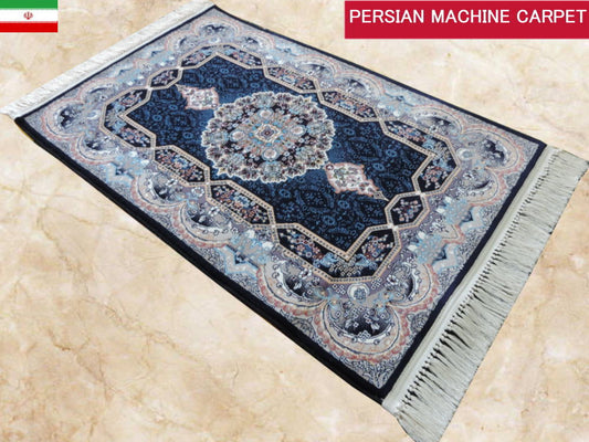 ペルシャ絨毯 カーペット ラグ 63万ノット 高密度 ソフトタッチ ウィルトン織り 機械織り ペルシャ絨毯の本場 イラン産 玄関マット 120cm×80cm 【本物保証/直輸入/高品質/高級】