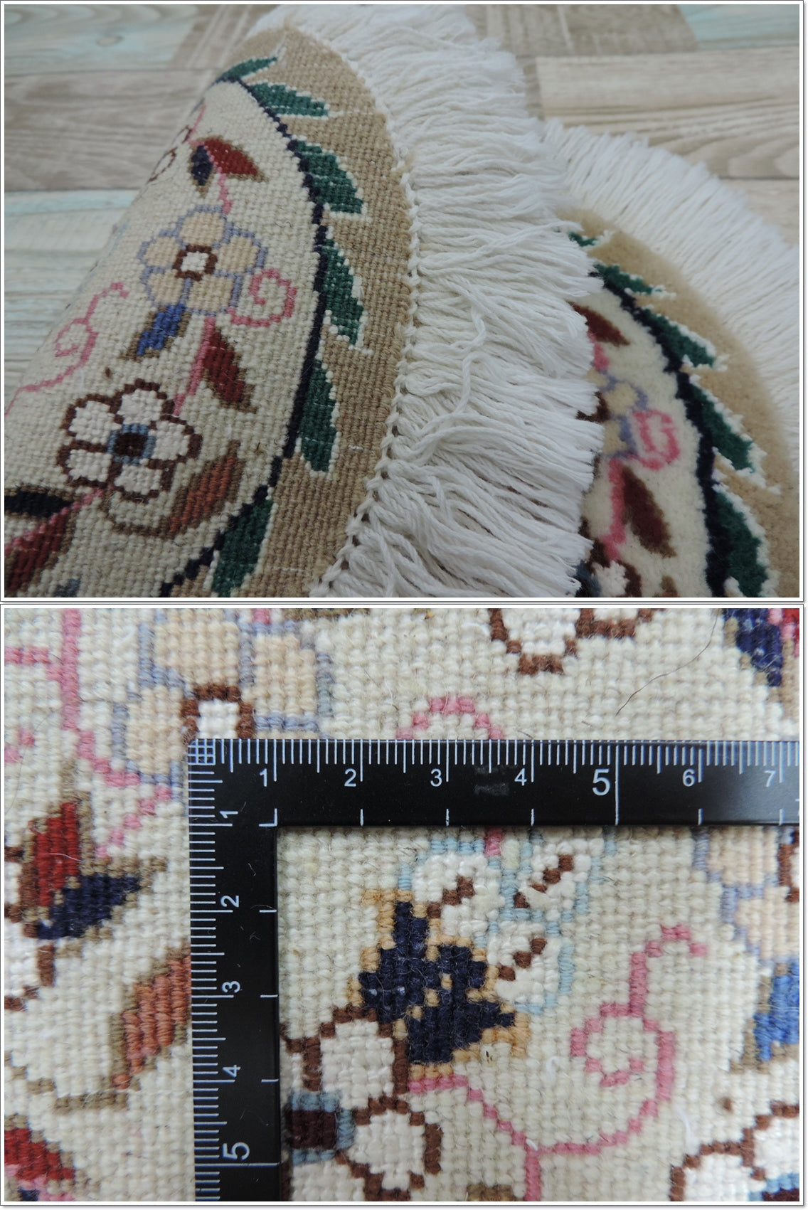 ペルシャ絨毯 愛らしいハートの形 ウール100% 手織り ペルシャ絨毯の本場 イラン ナイン産玄関マットなどに、サイズ 31cm×28cm【本物保証/直輸入】 (コピー)