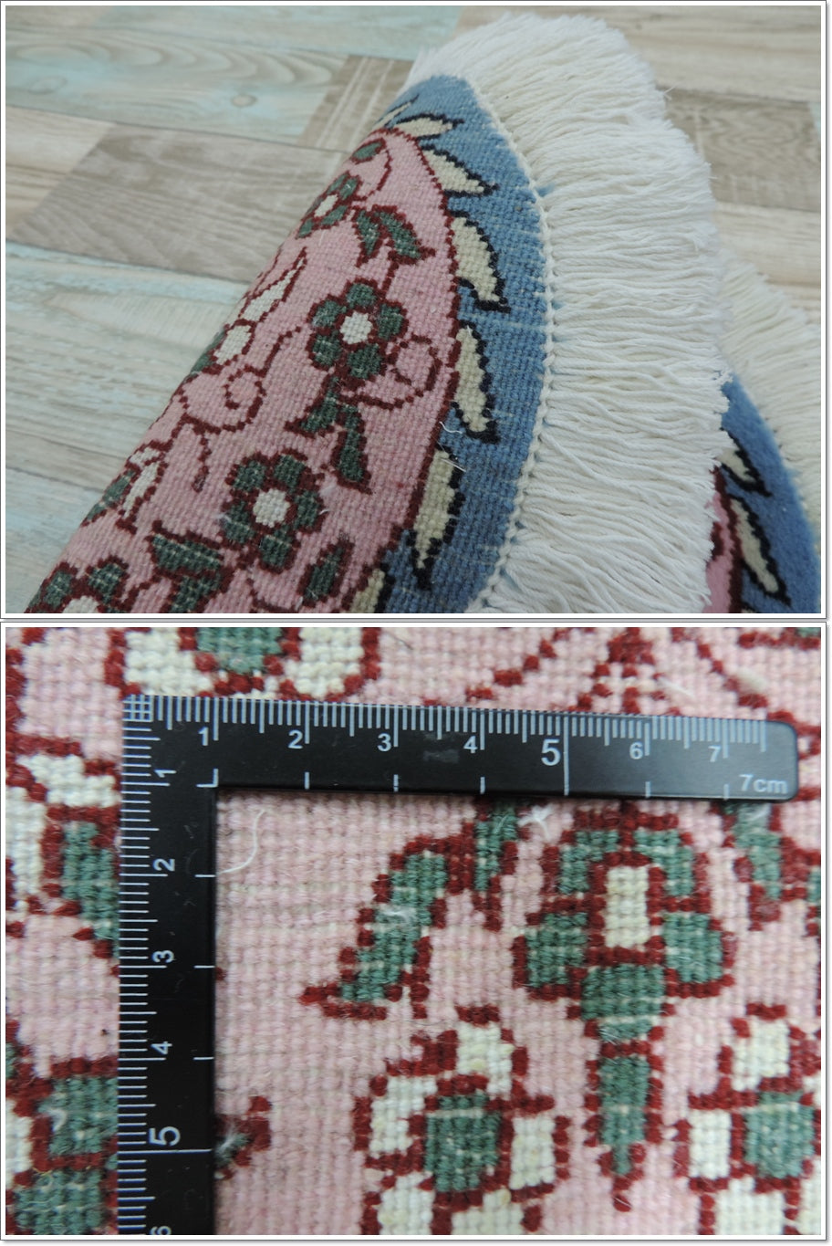 ペルシャ絨毯 愛らしいハートの形 ウール100% 手織り ペルシャ絨毯の本場 イラン ナイン産玄関マットなどに、サイズ 34cm×34cm【本物保証/直輸入】