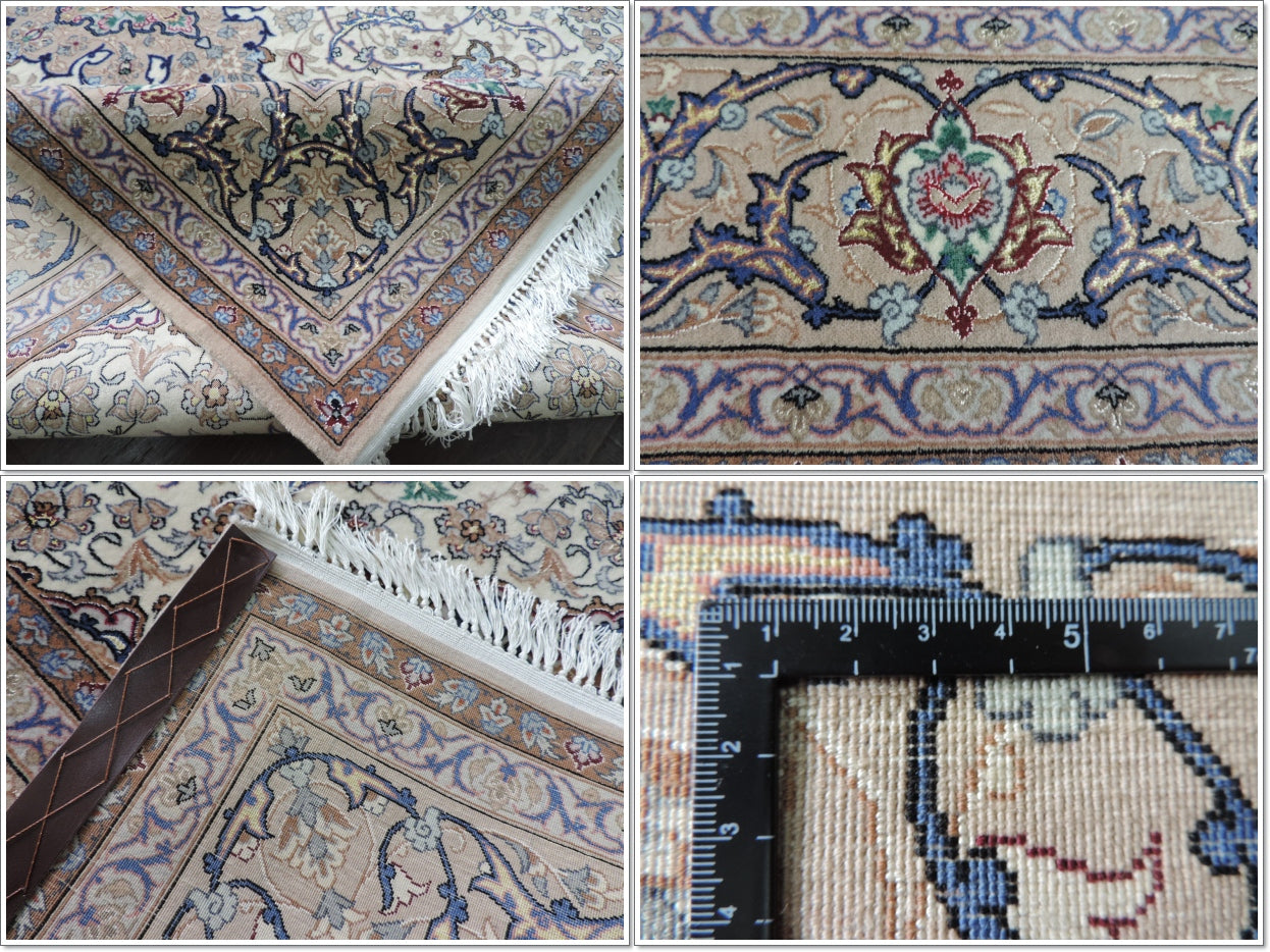 ペルシャ絨毯 カーペット ラグ ウール&シルク 手織り 高級 ペルシャ絨毯の本場 イラン イスファハン産 中型サイズ 235cm×160cm 【本物保証/直輸入】