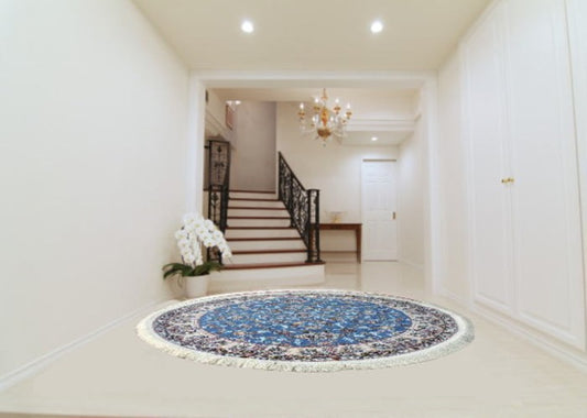 ペルシャ絨毯 カーペット ラグ 63万ノット 高密度 ソフトタッチ ウィルトン織り 機械織り ペルシャ絨毯の本場 イラン産 円型・丸形 直径200cm 【本物保証/直輸入/高品質/高級/激安】