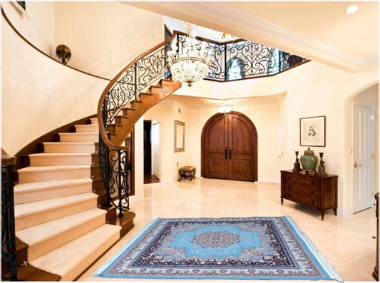 ペルシャ絨毯 カーペット ラグ 63万ノット ウィルトン織り 機械織り ペルシャ絨毯の本場 イラン 大型サイズ:200cm×200cm 【本物保証】【高品質】【送料無料】