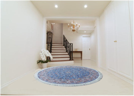 ペルシャ絨毯 カーペット ラグ 63万ノット 高密度 ソフトタッチ ウィルトン織り 機械織り ペルシャ絨毯の本場 イラン産 円型・丸形 直径150cm 【本物保証/直輸入/高品質/高級/激安】