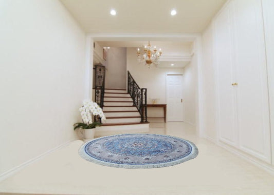 ペルシャ絨毯 カーペット ラグ 63万ノット 高密度 ソフトタッチ ウィルトン織り 機械織り ペルシャ絨毯の本場 イラン産 円型・丸形 直径150cm 【本物保証/直輸入/高品質/高級/激安】