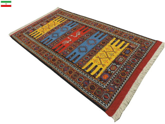 キリム 手織り ペルシャキリム 高品質ウール イラン グーチャン産 カーペット 敷物 ラグサイズ 178cmx100cm 【本物保証/直輸入】