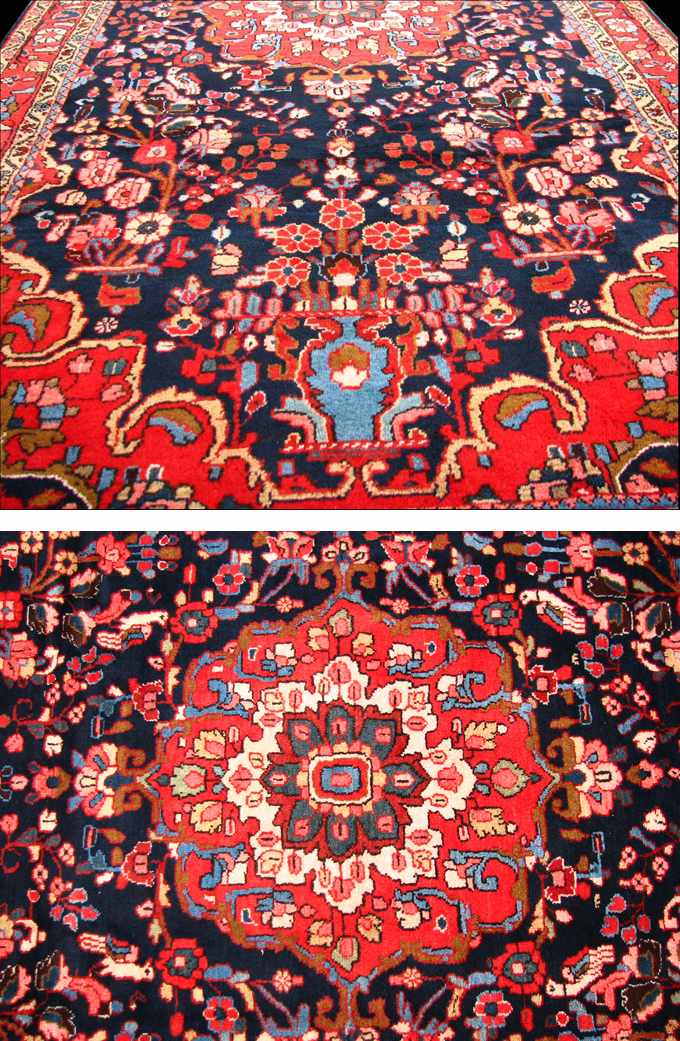 【ペルシャ絨毯・カーペット】手織りビンテージ物 イラン ジョウザン産絨毯★中型サイズ:323cm×166cm <br />【大特価品】【送料無料】【smtb-k】