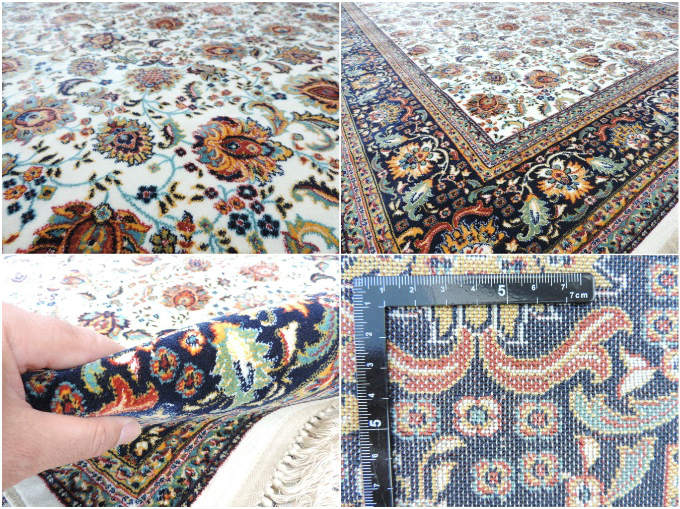 ペルシャ絨毯 カーペット ラグ 50万ノット ウィルトン織り 機械織り ペルシャ絨毯の本場 イラン イスファハン産デザイン 中型サイズ:230cm×150cm 【本物保証】【高品質】【送料無料】