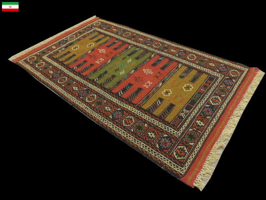 キリム 手織り ペルシャキリム 高品質ウール イラン グーチャン産 カーペット 敷物 ラグサイズ 181cmx115cm 【本物保証/直輸入】