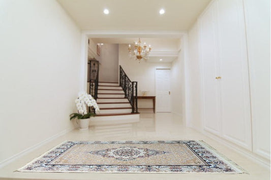 ペルシャ絨毯 カーペット 上品な色柄 63万ノット ウィルトン織り 機械織り ペルシャ絨毯の本場 イラン製 中型サイズ:225cm×150cm 【高品質】【高密度】エレガント ゴージャス【本物保証】