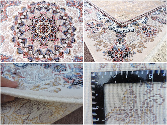 ペルシャ絨毯 カーペット 上品な色柄 63万ノット ウィルトン織り 機械織り ペルシャ絨毯の本場 イラン製 中型サイズ:225cm×150cm 【高品質】【高密度】エレガント ゴージャス【本物保証】