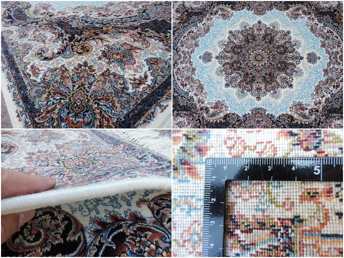 ペルシャ絨毯 カーペット ラグ 63万ノット ウィルトン織り 機械織り ペルシャ絨毯の本場 イラン 中型サイズ:225cm×150cm 【本物保証】【高品質】【送料無料】