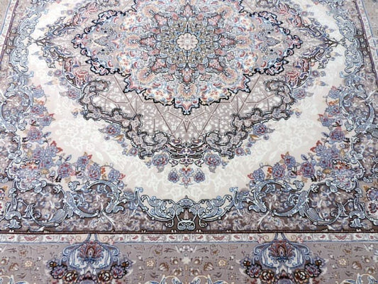 ペルシャ絨毯 カーペット ラグ 63万ノット ウィルトン織り 機械織り ペルシャ絨毯の本場 イラン 大型サイズ:200cm×200cm 【本物保証】【高品質】【送料無料】