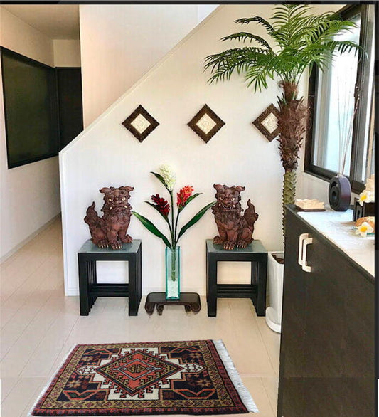 ペルシャ絨毯 カーペット ラグ ウール100% 手織り 高級 ペルシャ絨毯の本場 イランアゼルバイジャン アルダビル産 玄関マットサイズ 56cm×36cm 【本物保証/直輸入】