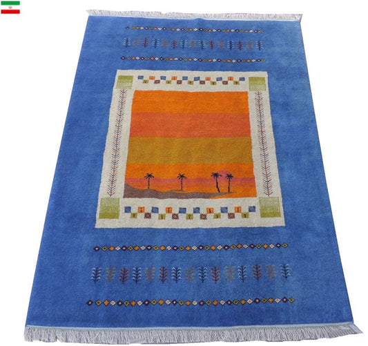 ペルシヤギャッベ手織り 草木染ウール100% ロリバフ高密度室内装飾 高品質 ギャッベの本場 イラン シラーズ産 カーペットラグリビング部屋 ラグサイズ 199cm×151cm【本物保証/直輸入】