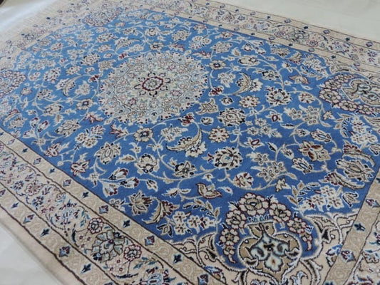 ペルシャ絨毯 カーペット 高品質ウール 手織り 高級 ペルシャ絨毯の本場 イラン ナイン産 中型サイズ 152cm×103cm【本物保証/直輸入】