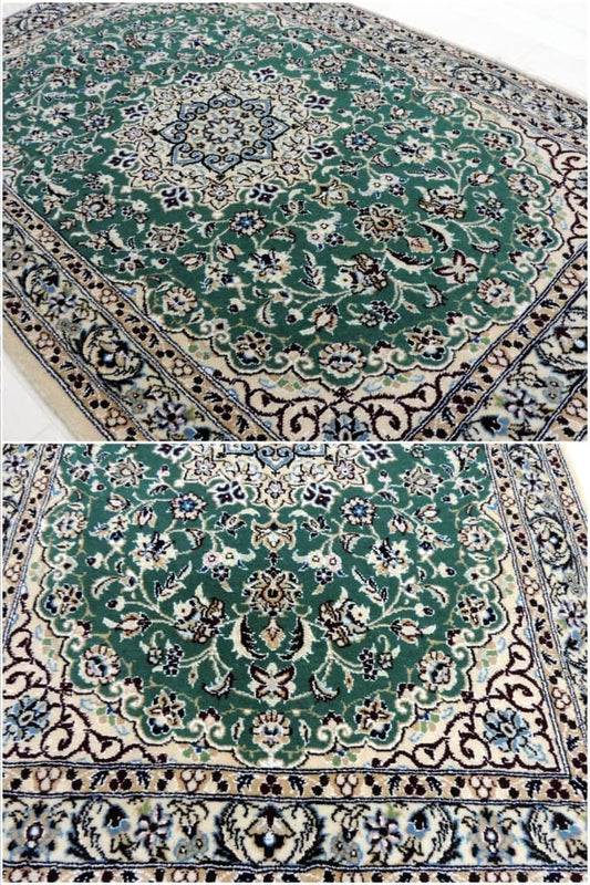 ペルシャ絨毯 カーペット ラグ 高品質ウール 手織り 高級 ペルシャ絨毯の本場 イラン ナイン産 玄関マット 120cm×80cm 【本物保証/直輸入】