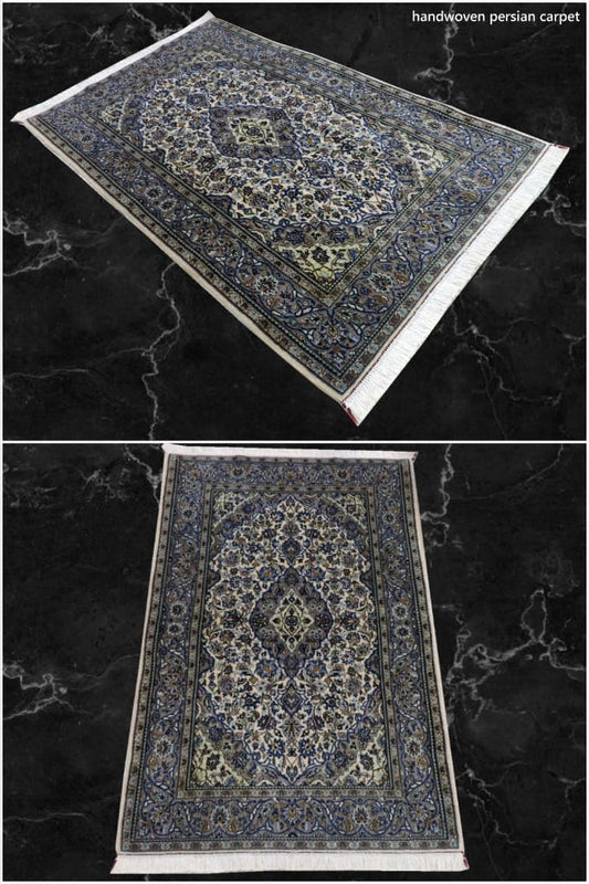 ペルシャ絨毯 カーペット 高品質ウール 手織り 高級 ペルシャ絨毯の本場 イラン カシャン産 中型サイズ 170cm×117cm【本物保証/直輸入】