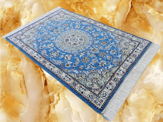 ペルシャ絨毯 カーペット ウール&コットン 手織り高級 ペルシャ絨毯の本場 イラン ナイン産 玄関マットサイズ 115cm×78cm【本物保証】