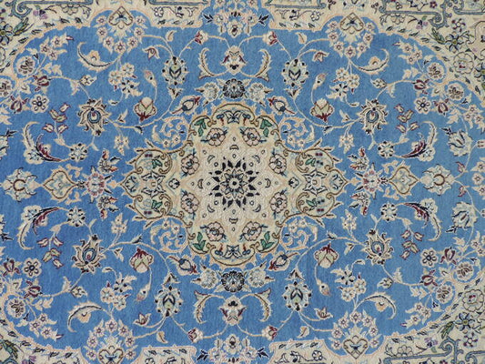 ペルシャ絨毯 カーペット ウール&シルク 手織り高級 ペルシャ絨毯の本場 イラン ナイン産 玄関マットサイズ 122cm×82cm【本物保証】