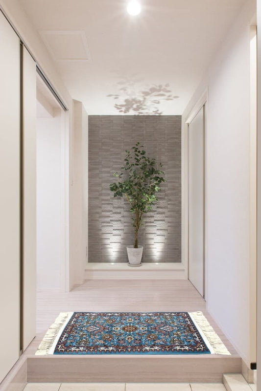 ペルシャ絨毯 カーペット ラグ 63万ノット 高密度 ソフトタッチ ウィルトン織り 機械織り ペルシャ絨毯の本場 イラン産 玄関マット 85cm×50cm 【本物保証/直輸入/高品質/高級/激安】