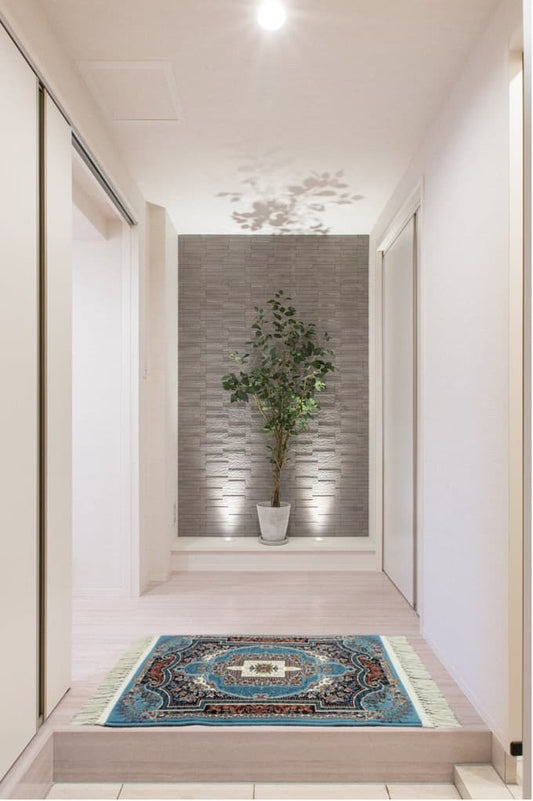 ペルシャ絨毯 カーペット ラグ 63万ノット 高密度 ソフトタッチ ウィルトン織り 機械織り ペルシャ絨毯の本場 イラン産 玄関マット 85cm×50cm 【本物保証/直輸入/高品質/高級/激安】