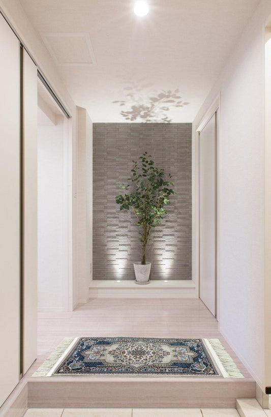 ペルシャ絨毯 カーペット ラグ 63万ノット 高密度 ソフトタッチ ウィルトン織り 機械織り ペルシャ絨毯の本場 イラン産 玄関マット 85cm×50cm 【本物保証/直輸入/高品質/高級/激安】