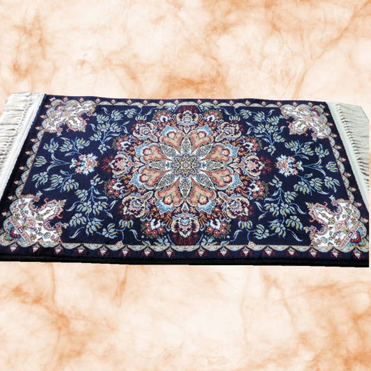 ペルシャ絨毯 カーペット ラグ 63万ノット 高密度 ソフトタッチ ウィルトン織り 機械織り ペルシャ絨毯の本場 イラン産 玄関マット 85cm×50cm 【本物保証/直輸入/高品質/高級/激安】