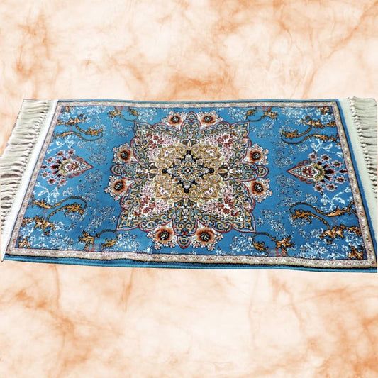 ペルシャ絨毯 カーペット ラグ 63万ノット 高密度 ソフトタッチ ウィルトン織り 機械織り ペルシャ絨毯の本場 イラン産 玄関マット 85cm×50cm 【本物保証/直輸入/高品質/高級/激安】