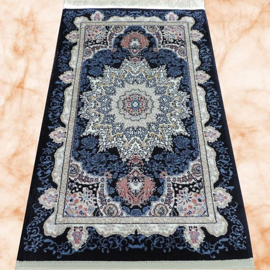 ペルシャ絨毯 カーペット ラグ 63万ノット 高密度 ソフトタッチ ウィルトン織り 機械織り ペルシャ絨毯の本場 イラン産 玄関マット 85cm×50cm 【本物保証/直輸入/高品質/高級/激安】