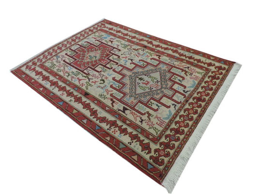 スマックキリム 手織り ペルシャキリム 高品質ウール イランシルジャン 産 敷物 玄関マットサイズ 103cmx74cm【本物保証/直輸入】