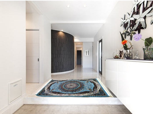 ペルシャ絨毯 カーペット ラグ 63万ノット 高密度 ソフトタッチ ウィルトン織り 機械織り ペルシャ絨毯の本場 イラン産 玄関マット 150cm×100cm 【本物保証/直輸入/高品質/高級/激安】