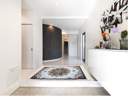 ペルシャ絨毯 カーペット ラグ 63万ノット 高密度 ソフトタッチ ウィルトン織り 機械織り ペルシャ絨毯の本場 イラン産 玄関マット 150cm×100cm 【本物保証/直輸入/高品質/高級/激安】