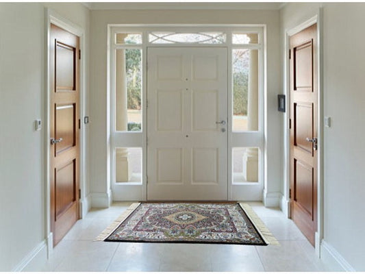 ペルシャ絨毯 カーペット ラグ 63万ノット 高密度 ソフトタッチ ウィルトン織り 機械織り ペルシャ絨毯の本場 イラン産 玄関マット 120cm×80cm 【本物保証/直輸入/高品質/高級/激安】