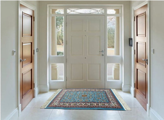 ペルシャ絨毯 カーペット ラグ 63万ノット 高密度 ソフトタッチ ウィルトン織り 機械織り ペルシャ絨毯の本場 イラン産 玄関マット 120cm×80cm 【本物保証/直輸入/高品質/高級/激安】