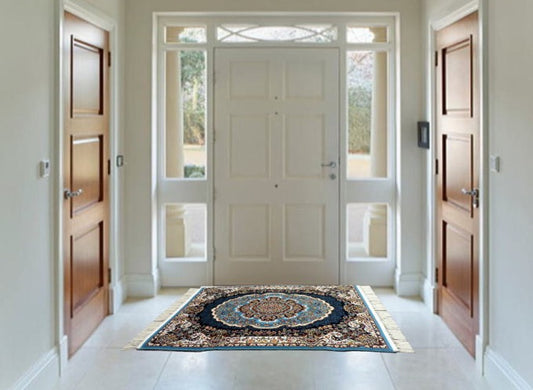 ペルシャ絨毯 カーペット ラグ 63万ノット 高密度 ソフトタッチ ウィルトン織り 機械織り ペルシャ絨毯の本場 イラン産 玄関マット 120cm×80cm 【本物保証/直輸入/高品質/高級/激安】