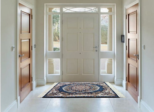 ペルシャ絨毯 カーペット ラグ 63万ノット 高密度 ソフトタッチ ウィルトン織り 機械織り ペルシャ絨毯の本場 イラン産 玄関マット 120cm×80cm 【本物保証/直輸入/高品質/高級/激安】