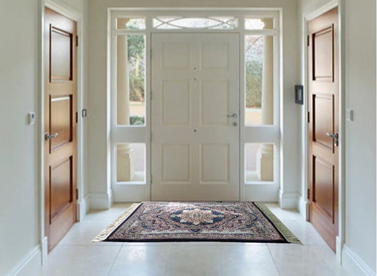 ペルシャ絨毯 カーペット ラグ 63万ノット 高密度 ソフトタッチ ウィルトン織り 機械織り ペルシャ絨毯の本場 イラン産 玄関マット 120cm×80cm 【本物保証/直輸入/高品質/高級/激安】