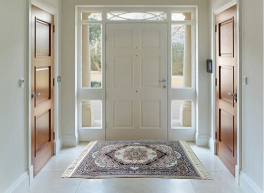 ペルシャ絨毯 カーペット ラグ 63万ノット 高密度 ソフトタッチ ウィルトン織り 機械織り ペルシャ絨毯の本場 イラン産 玄関マット 120cm×80cm 【本物保証/直輸入/高品質/高級/激安】