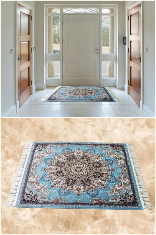 ペルシャ絨毯 カーペット ラグ 63万ノット 高密度 ソフトタッチ ウィルトン織り 機械織り ペルシャ絨毯の本場 イラン産 玄関マット 120cm×80cm 【本物保証/直輸入/高品質/高級/激安】