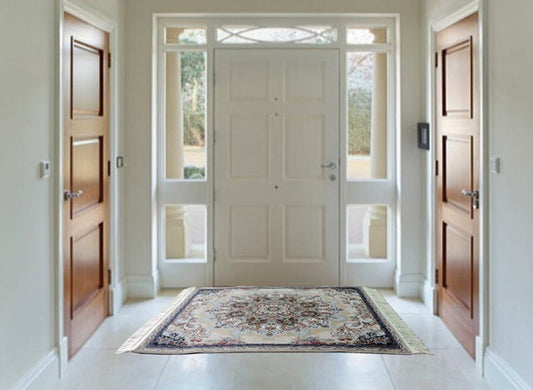 ペルシャ絨毯 カーペット ラグ 63万ノット 高密度 ソフトタッチ ウィルトン織り 機械織り ペルシャ絨毯の本場 イラン産 玄関マット 120cm×80cm 【本物保証/直輸入/高品質/高級/激安】