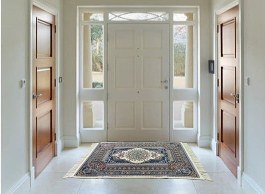 ペルシャ絨毯 カーペット ラグ 63万ノット 高密度 ソフトタッチ ウィルトン織り 機械織り ペルシャ絨毯の本場 イラン産 玄関マット 120cm×80cm 【本物保証/直輸入/高品質/高級/激安】