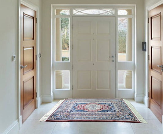 ペルシャ絨毯 カーペット ラグ 63万ノット 高密度 ソフトタッチ ウィルトン織り 機械織り ペルシャ絨毯の本場 イラン産 玄関マット 120cm×80cm 【本物保証/直輸入/高品質/高級/激安】