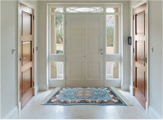 ペルシャ絨毯 カーペット ラグ 63万ノット 高密度 ソフトタッチ ウィルトン織り 機械織り ペルシャ絨毯の本場 イラン産 玄関マット 120cm×80cm 【本物保証/直輸入/高品質/高級/激安】