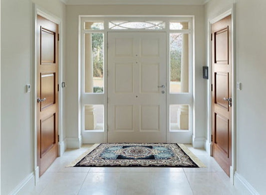 ペルシャ絨毯 カーペット ラグ 63万ノット 高密度 ソフトタッチ ウィルトン織り 機械織り ペルシャ絨毯の本場 イラン産 玄関マット 120cm×80cm 【本物保証/直輸入/高品質/高級/激安】