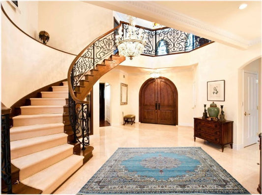 ペルシャ絨毯 カーペット ラグ 63万ノット ウィルトン織り 機械織り ペルシャ絨毯の本場 イラン 大型サイズ:200cm×200cm 【本物保証】【高品質】【送料無料】