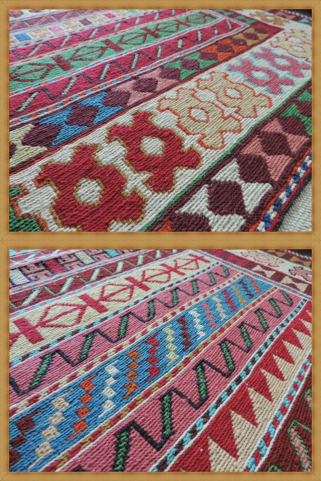 スマックキリム 手織り ペルシャキリム 高品質ウール イランシルジャン 産 敷物 廊下敷サイズ194cmｘ78cm【本物保証/直輸入】